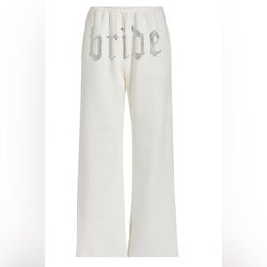 BRIDE high rise wide leg slit sweatpants